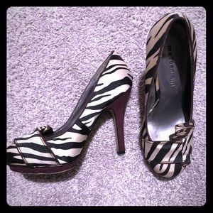 Madden Girl Round Toe Zebra Print Pumps